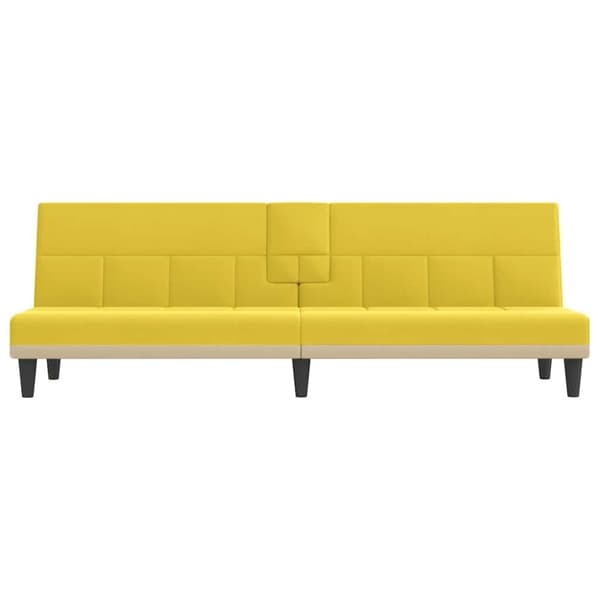 vidaXL Bäddsoffa med kuddar ljusgul tyg