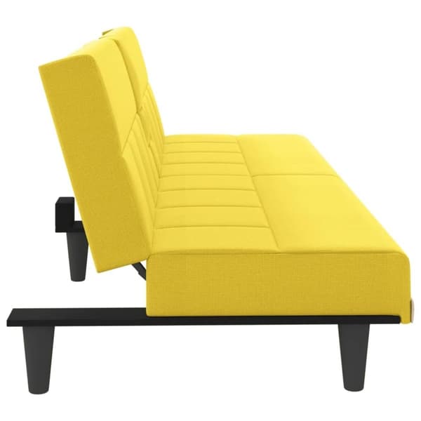 vidaXL Bäddsoffa med kuddar ljusgul tyg