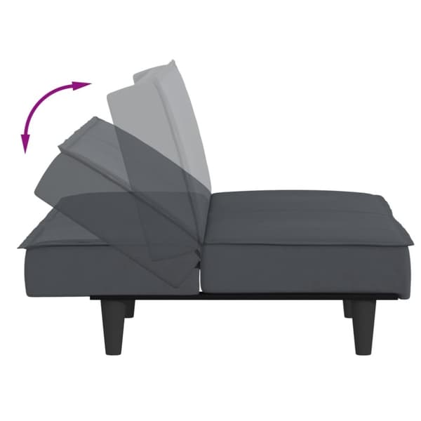 vidaXL Bäddsoffa mörkgrå sammet