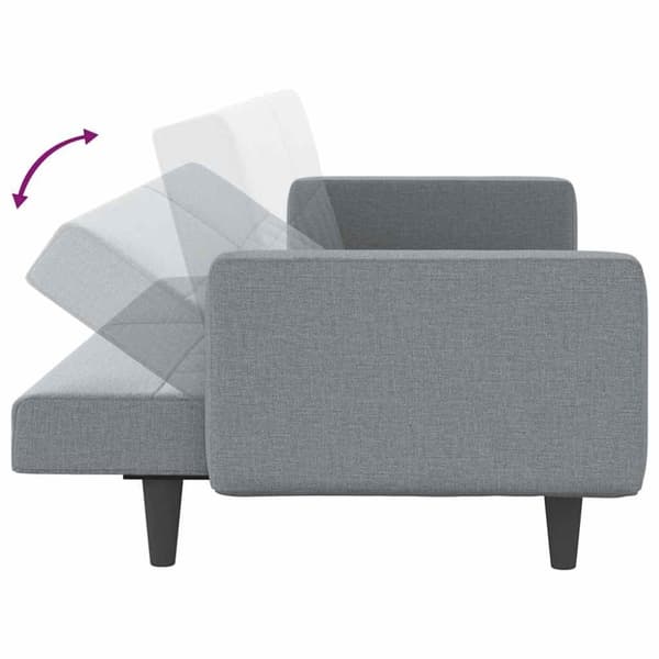 vidaXL Bäddsoffa med dynor ljusgrå tyg
