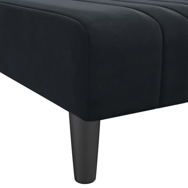 vidaXL L-formad bäddsoffa svart 260x140x70 cm sammet