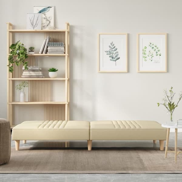 vidaXL Bäddsoffa gräddvit tyg