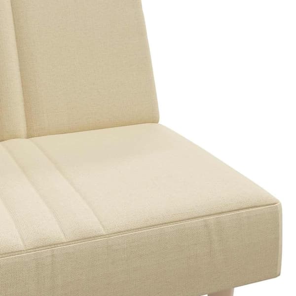vidaXL Bäddsoffa gräddvit tyg