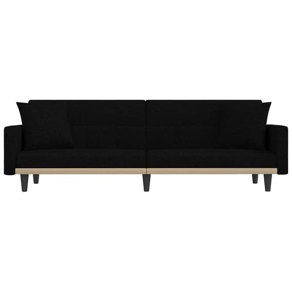 vidaXL Bäddsoffa med kuddar svart tyg