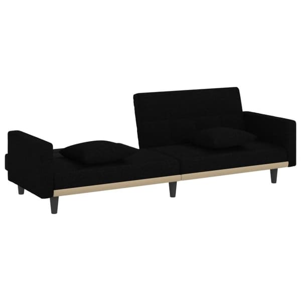 vidaXL Bäddsoffa med kuddar svart tyg