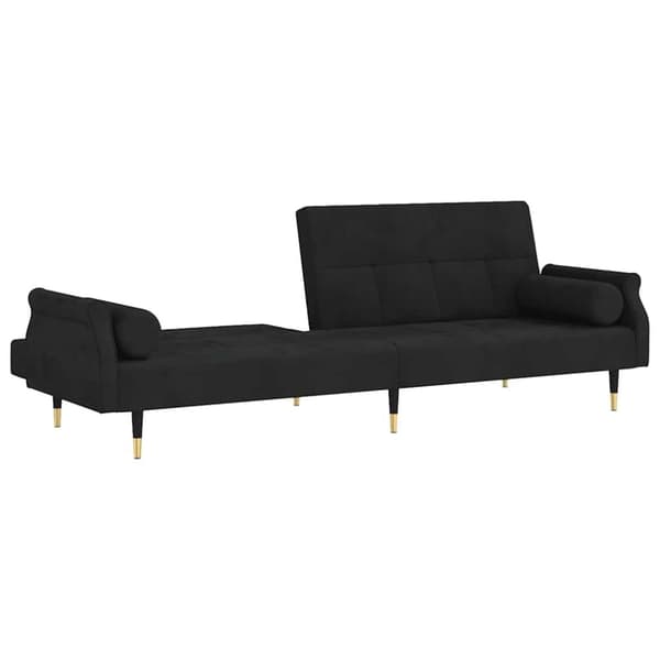 vidaXL sovesofa med hynder velour sort