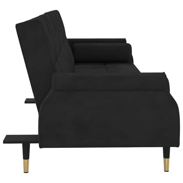 vidaXL sovesofa med hynder velour sort