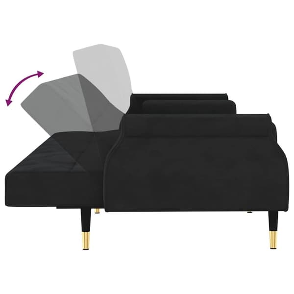vidaXL sovesofa med hynder velour sort