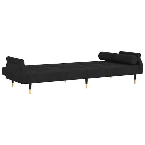 vidaXL Bäddsoffa med dynor svart sammet