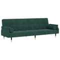 Miniatyrbillede 3 af 11: vidaXL sovesofa med hynder velour mørkegrøn
