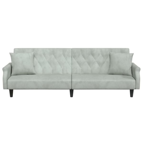 vidaXL sovesofa med armlæn velour lysegrå