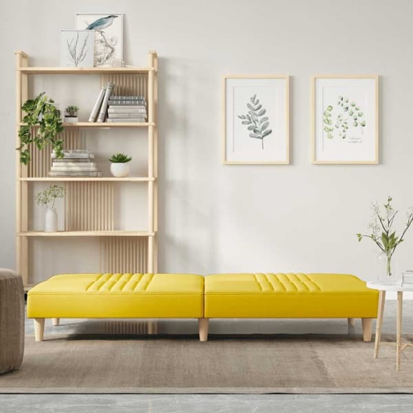 vidaXL sovesofa stof lysegul