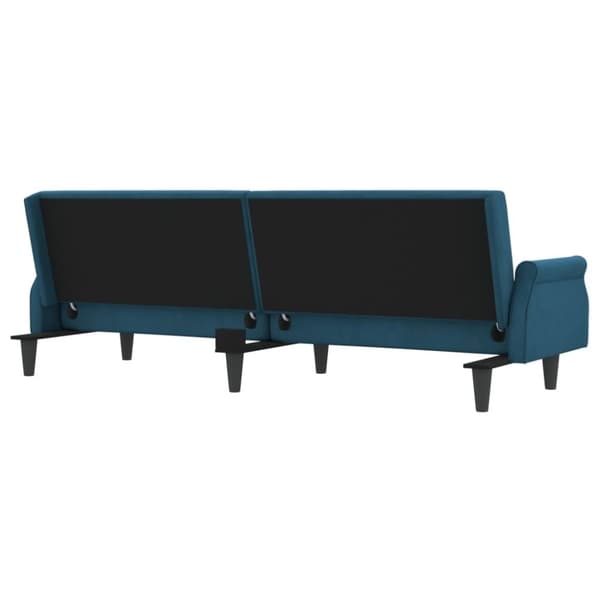 vidaXL sovesofa med armlæn velour blå