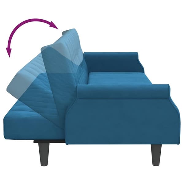 vidaXL sovesofa med armlæn velour blå
