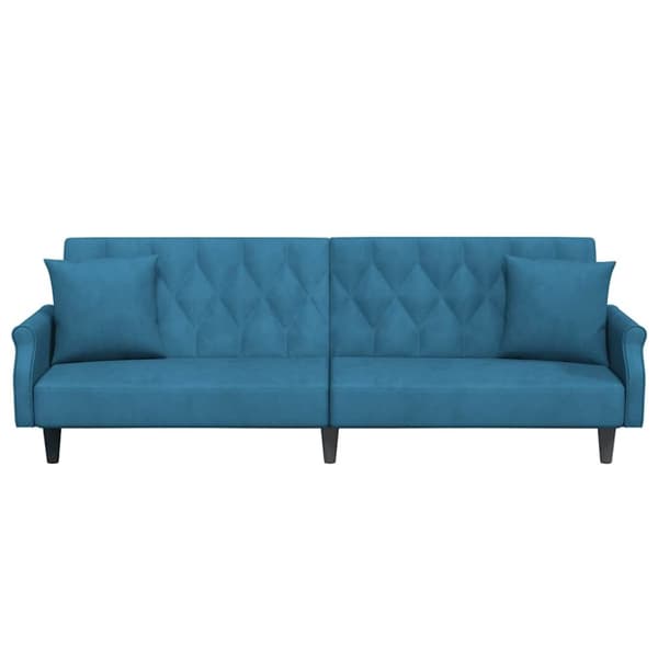 vidaXL Bäddsoffa med armstöd blå sammet