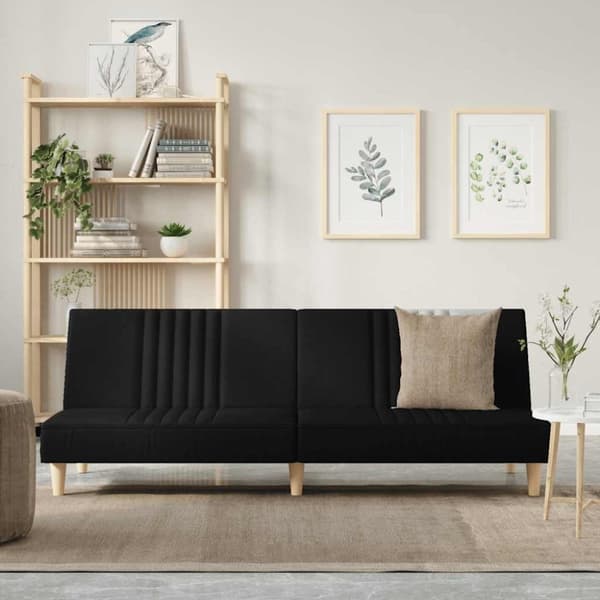 vidaXL sovesofa stof sort