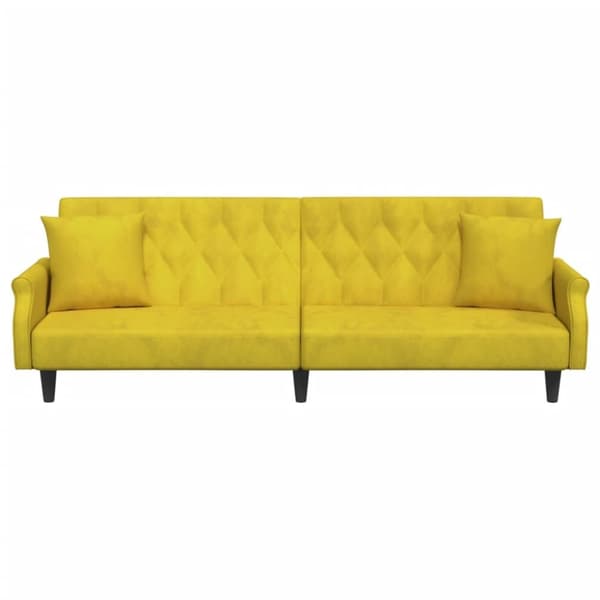 vidaXL sovesofa med armlæn velour gul