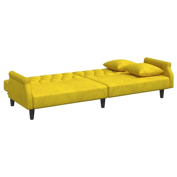vidaXL sovesofa med armlæn velour gul
