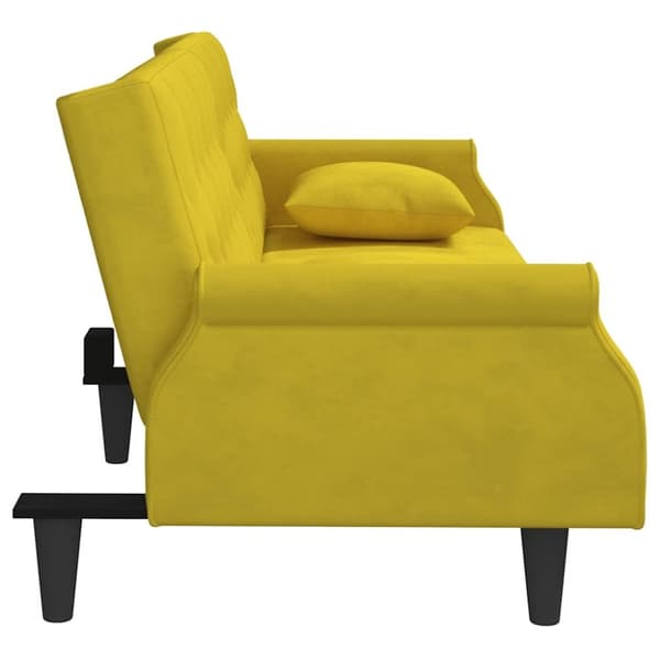 vidaXL sovesofa med armlæn velour gul