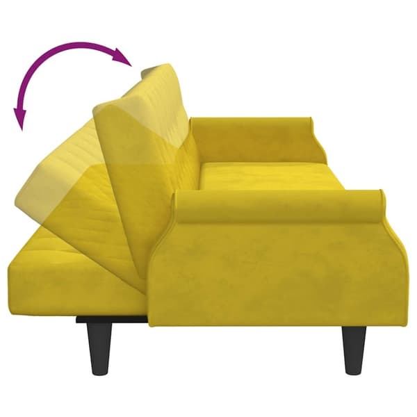 vidaXL sovesofa med armlæn velour gul