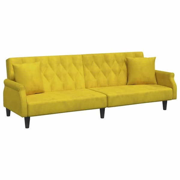 vidaXL sovesofa med armlæn velour gul