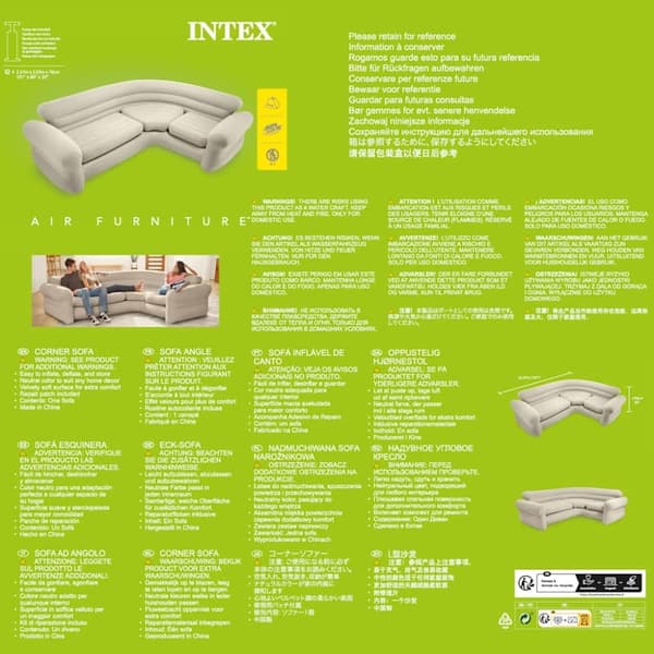 INTEX oppustelig hjørnesofa 257x203x76 cm 68575NP