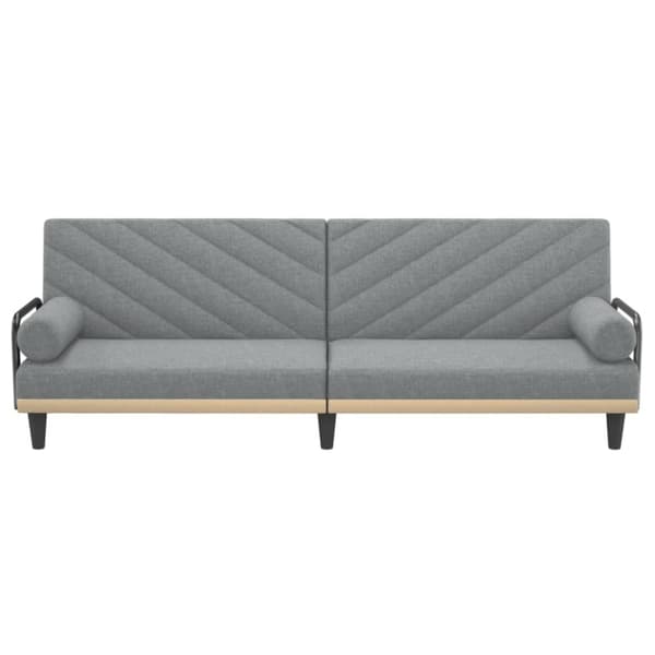 vidaXL Bäddsoffa med armstöd ljusgrå tyg