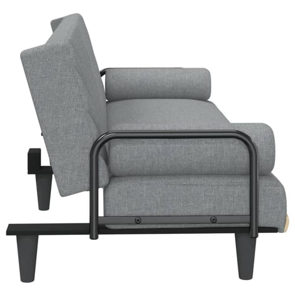 vidaXL Bäddsoffa med armstöd ljusgrå tyg