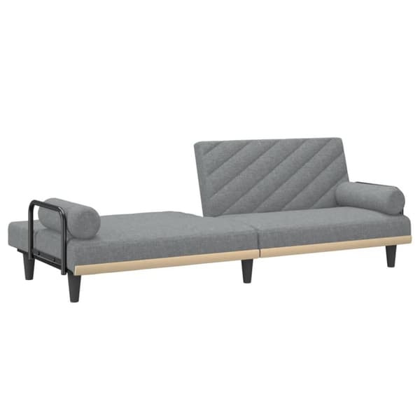 vidaXL Bäddsoffa med armstöd ljusgrå tyg