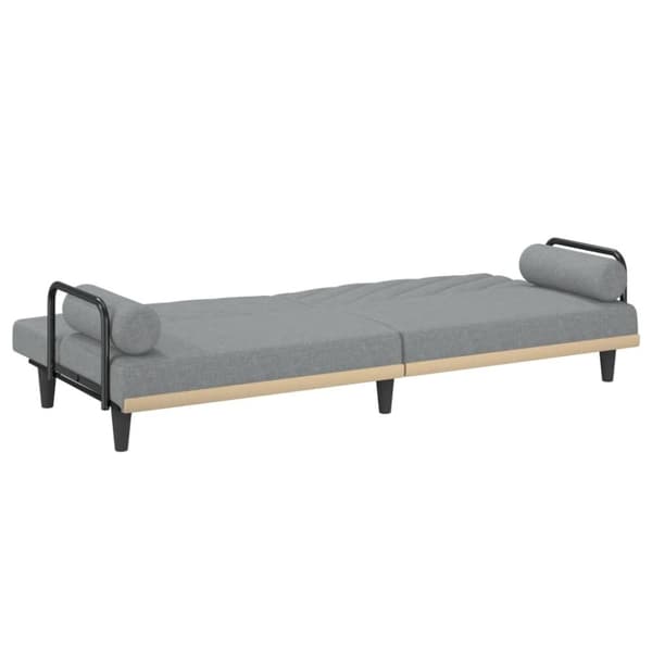 vidaXL Bäddsoffa med armstöd ljusgrå tyg