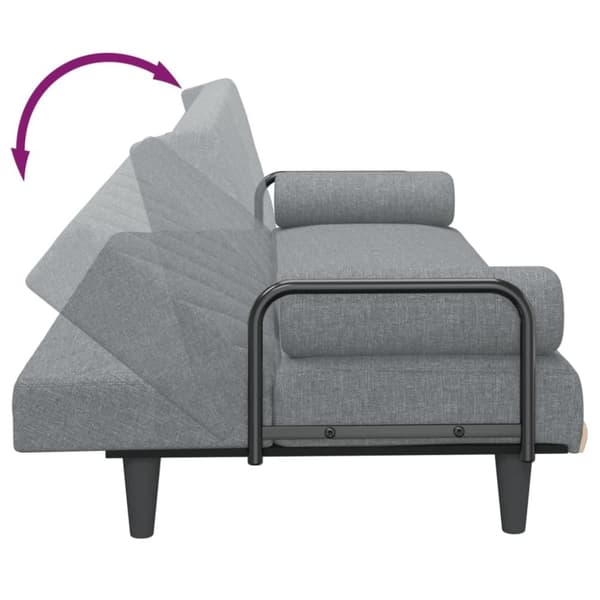 vidaXL Bäddsoffa med armstöd ljusgrå tyg