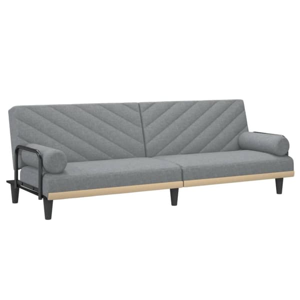 vidaXL Bäddsoffa med armstöd ljusgrå tyg