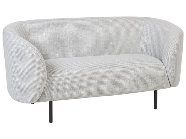 Sohva mustavalkoinen kangas verhoiltu mustat rautajalat kahdelle kaareva perinteinen glamour tyyli