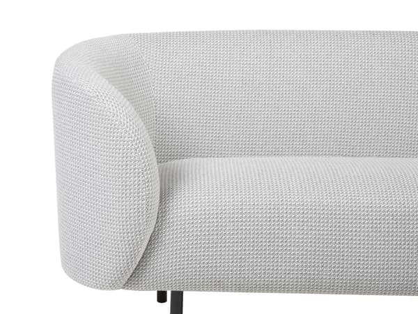 Sohva mustavalkoinen kangas verhoiltu mustat rautajalat kahdelle kaareva perinteinen glamour tyyli