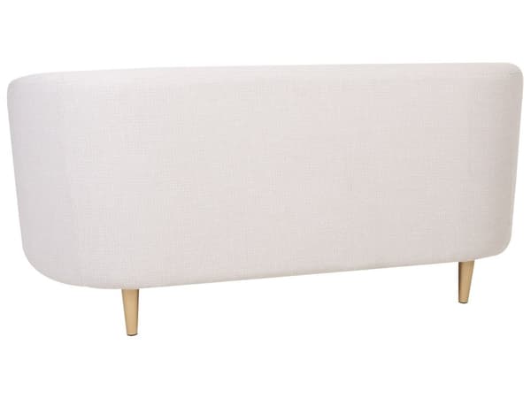Soffa Beige Polyestertyg 2-sits Mjuk Nubby Guld Ben Retro Glam Art Decor Style