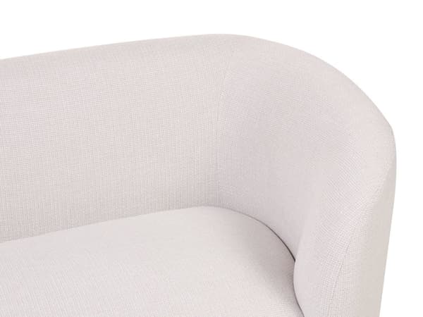 Soffa Beige Polyestertyg 2-sits Mjuk Nubby Guld Ben Retro Glam Art Decor Style