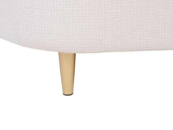 Soffa Beige Polyestertyg 2-sits Mjuk Nubby Guld Ben Retro Glam Art Decor Style