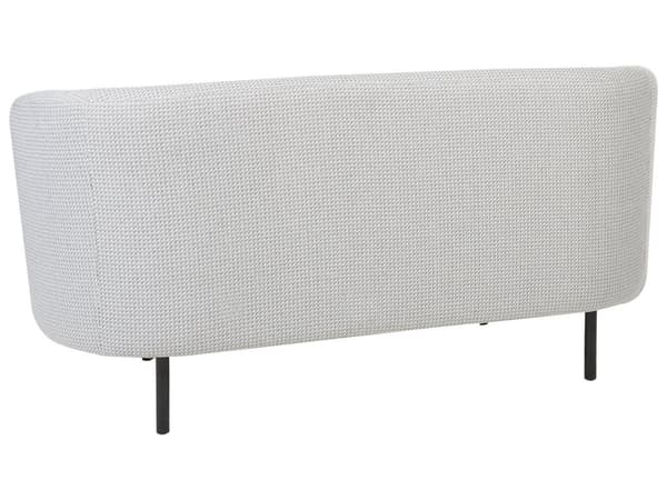 2-personers Sofa Sort og Hvidt Polyesterstof Blødt Nubret Sort Ben Retro Glamourøs Stil