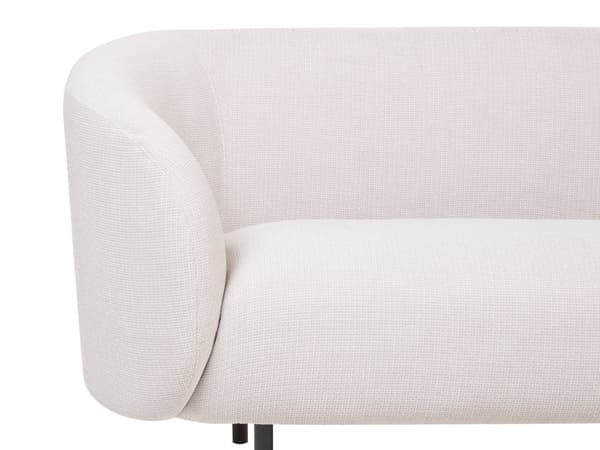 2-personers sofa Beige polyesterstof Bløde sorte ben Retro Glamourøs Stil