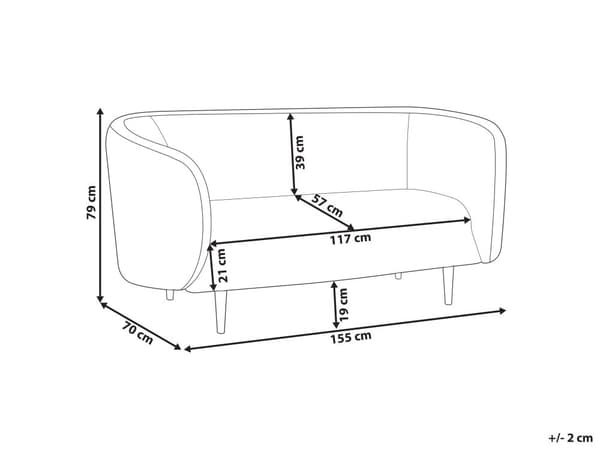 2-personers Sofa Beige Polyesterstof Guldben Blød Retro Glamourøs Stil