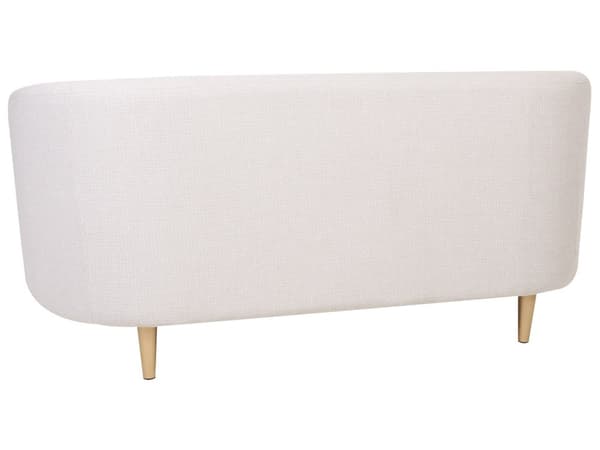 2-personers Sofa Beige Polyesterstof Guldben Blød Retro Glamourøs Stil
