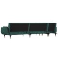 Miniatyrbillede 5 af 11: vidaXL L-formet sovesofa 275x140x70 cm velour mørkegrøn