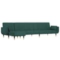 Miniatyrbillede 2 af 11: vidaXL L-formet sovesofa 275x140x70 cm velour mørkegrøn