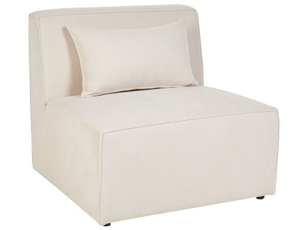 Sohva vaalea beige kolmelle vakosamettiverhoilu modulaarinen rahi koristetyyny minimalistinen