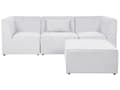 Miniatyrbillede 4 af 11: Modulsofa Grå med Skammel 3 Personers Sofa Jernbanefløjl med Hynder Moderne Stil