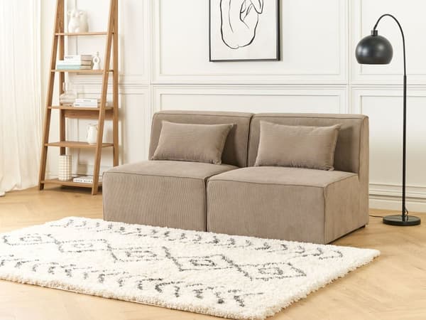 Mellemmodul Taupe Polstret 1 Personers Sektion Element i en Modulsofa