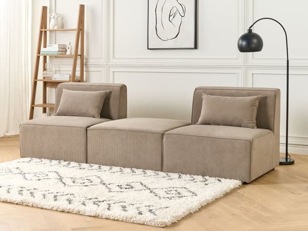 Mellemmodul Taupe Polstret 1 Personers Sektion Element i en Modulsofa
