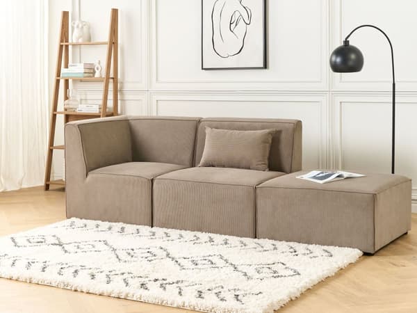 Mellemmodul Taupe Polstret 1 Personers Sektion Element i en Modulsofa