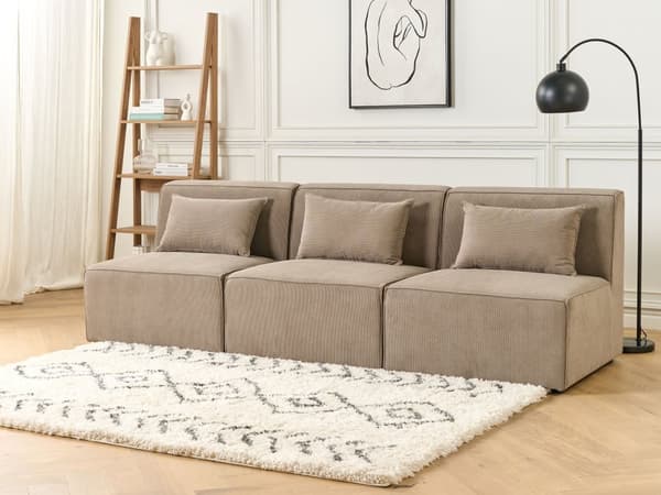 Mellemmodul Taupe Polstret 1 Personers Sektion Element i en Modulsofa