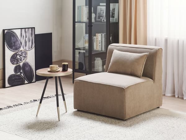 Mellemmodul Taupe Polstret 1 Personers Sektion Element i en Modulsofa